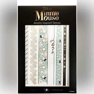 NEW Disney Minnie Mouse Jewelry Inspired Tattoo Junkee Pack of 2 Sheets Gold